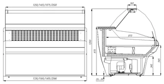 Купить Холодильная витрина ТМ "Полюс" G110 BAVARIA VV 2,5-1 /ВХСр-2,5ш Carboma G110, динамика/