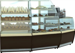 Купить Полюс Витрина хлебная K70 N 0,9-1 Bread цвет по схеме (со стеклом) (стандарт, пластик 0011 (серый))