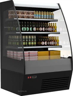 Полюс Витрина холодильная пристенная F16-08 VM 1,0-2 0020 стеклопакет (Carboma 1600/875 ВХСп-1,0) (9005 цвет черный)