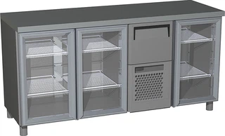 Полюс Шкаф холодильный T57 M3-1-G X7 0430-19 корпус нерж, без борта, планка (BAR-360C Carboma)