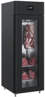 Полаир Шкаф холодильный CS107-Meat (R290) black Тип 2 (дверь стекло) 
