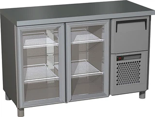 Полюс Шкаф холодильный T57 M2-1-G 0430-19 корпус нерж, без борта, планка (BAR-250С Сarboma)